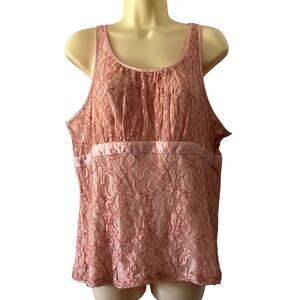 Merona XXL Pink Lace Camisole Blouse Tank Top